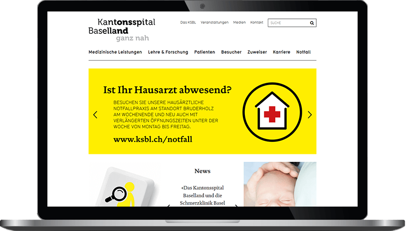 Kantonsspital Baselland Website